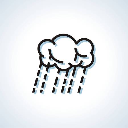 weather forecast icon with cloud and rain. Modern Icon for company brand. Vector Illustration.のイラスト素材