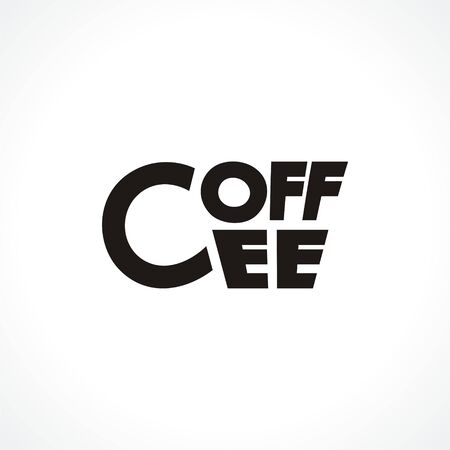 logo with cup made like text Coffee. Modern Icon for company brand. Vector Illustration.のイラスト素材