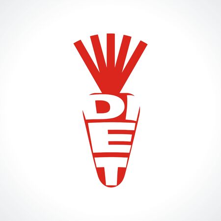 vector logo carrot for diet. Modern Icon for company brand. Vector Illustration.のイラスト素材