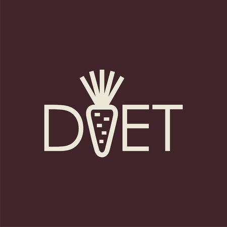 vector logo carrot for diet. Modern Icon for company brand. Vector Illustration.のイラスト素材