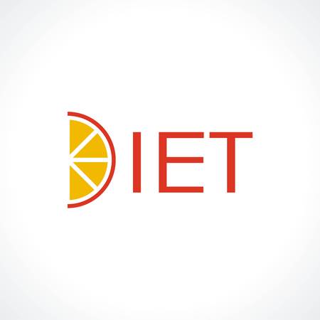 vector logo orange for diet. Modern Icon for company brand. Vector Illustration.のイラスト素材