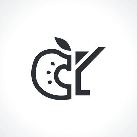 Vector logo wineglass with apple. Modern Icon and sign design. Vector illustration.のイラスト素材