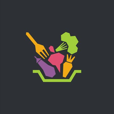 vector logo with vegetables. Modern Icon for company brand. Vector illustration.のイラスト素材