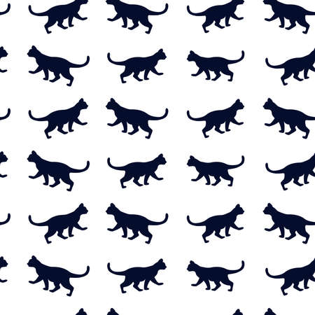 Pattern "Black cats"のイラスト素材