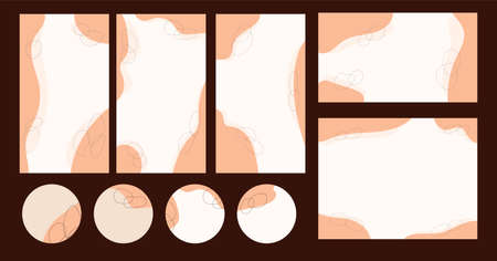 background for stylish stories in pastel soft beige colorsのイラスト素材