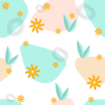 seamless pattern - leaves of gentle pastel color.のイラスト素材