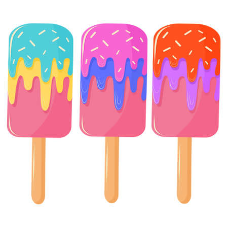 Bright ice cream illustration can be used as a print, illustration.のイラスト素材