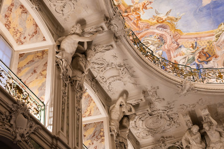 Interior of the Augustusburg and Falkenlust palaces in BrÃ¼hlの写真素材