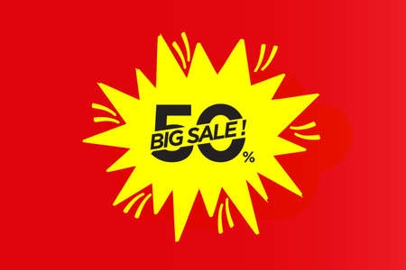 Black friday sale banner, sticker up to 50 percent off. modern design template, Sale banner, sale sticker template design. Black friday special offer.のイラスト素材