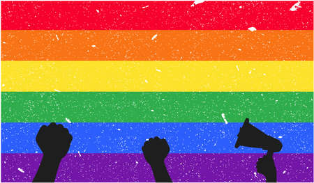 LGBT protest and pride sign vector graphicsのイラスト素材