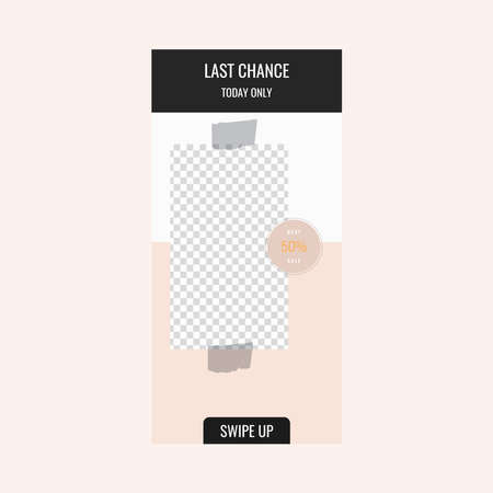 Social stories template. Trendy editable template for social networks stories, vector illustration. Design backgrounds for social media.のイラスト素材