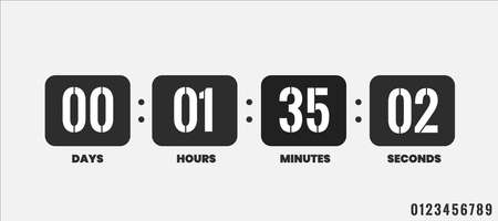 Countdown clock. Counter timer clocks counts day digital down watch numeric minute coming score hour display web page.のイラスト素材