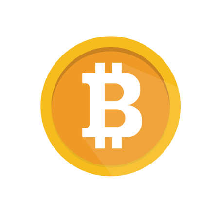 Bitcoin coin isolated on white background. Cryptocurrency. Stock market electronic money. Blockchain, ico, fintech net banking element.のイラスト素材