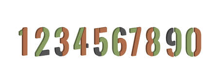 Colorful number icon set. Flat icons.のイラスト素材