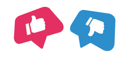 Like and dislike. thumbs up and thumbs down icons. Premium Vectorのイラスト素材