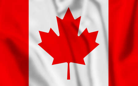 Glossy Canadian flag in white and redの写真素材