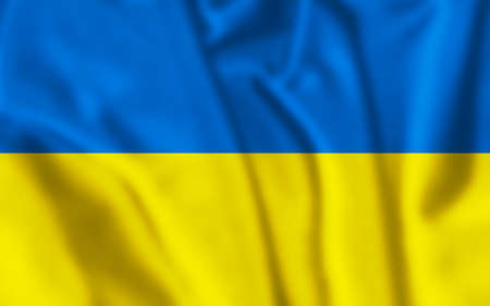 Ukraine waving flag. Independence dayの写真素材