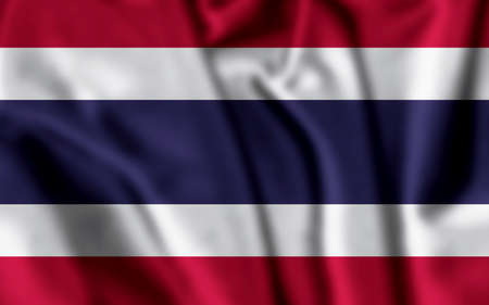 Thailand flag on soft and smooth silk textureの写真素材