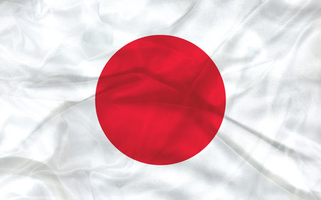 Japan flag with fabric texture. illustration.の写真素材