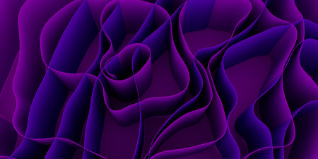 3d render, abstract modern purple background, folded ribbons macro, fashion wallpaper with wavy layers and rufflesの写真素材