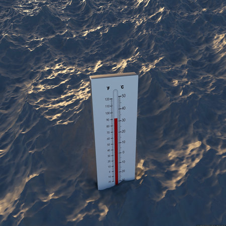 Heat Wave High Temperatures. Earth globe with high fever. Global warming, climate change, pandemics. 3d render.の写真素材
