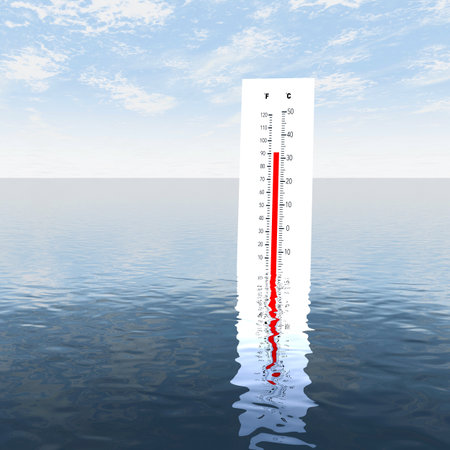 Heat Wave High Temperatures. Earth globe with high fever. Global warming, climate change, pandemics. 3d render.の写真素材