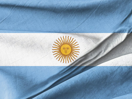 Waved Textured The flag of argentina Symbolizing National Identity and Unityの写真素材