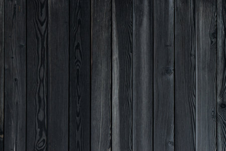 Elegant Black Wood Paneling Against Dark Background