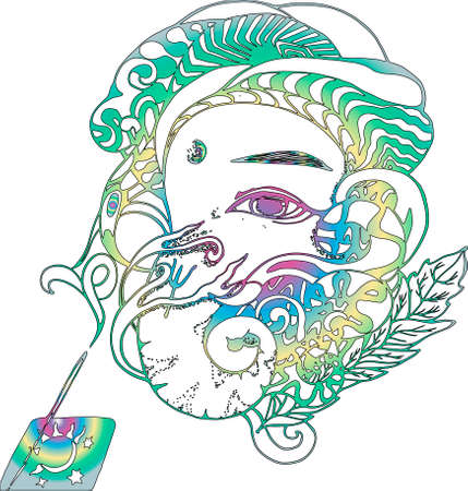 Illustration of a bouquet of flowers. Colorful bouquet.のイラスト素材