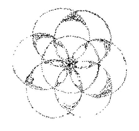 Pattern of the flower of life in the style of dotwork. Tattoo idea.のイラスト素材