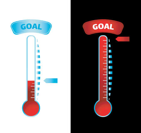 Fundraiser goal thermometer, vector illustrationのイラスト素材