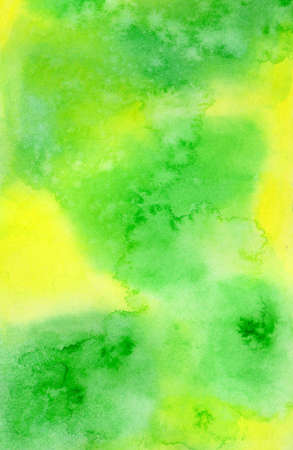 abstract background green yellow spring watercolorの写真素材