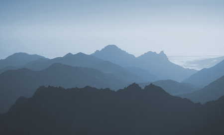 View of blue mountains. abstract background. dark blueの写真素材