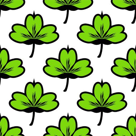 Clover leaf seamless vector pattern. Good for textile fabric design, wrapping paper and website wallpapers. Vector illustration.のイラスト素材