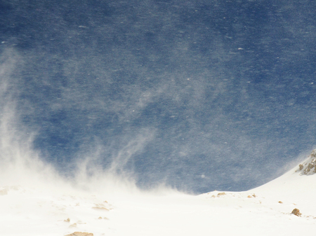 Snowstorm in the mountains Snow-driftingの写真素材