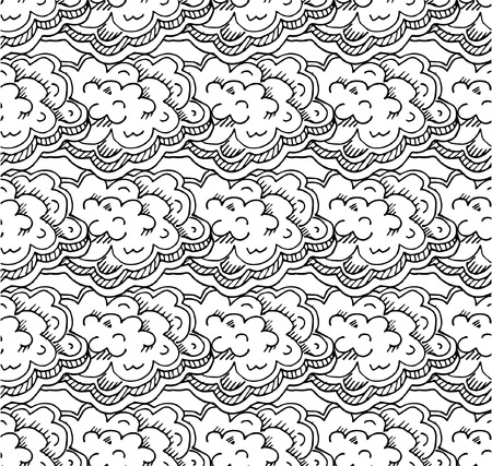 decorative Clouds or waves. seamless patternのイラスト素材