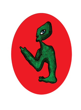Alien cartoon image vectorのイラスト素材