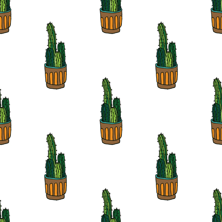 Seamless pattern with cactus plantのイラスト素材