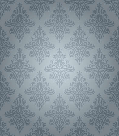 Blue seamless classic pattern with floral ornamentのイラスト素材