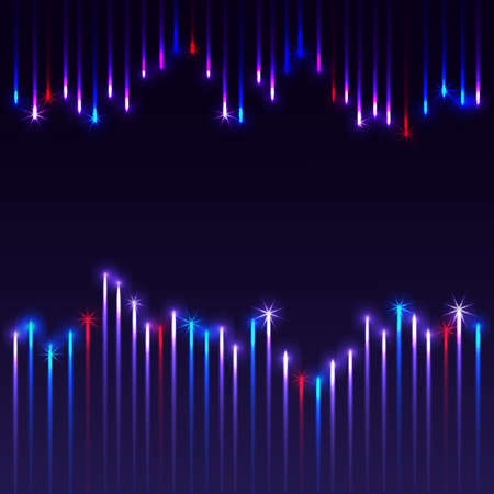 Two rows of fireworks on the dark blue background with space for message