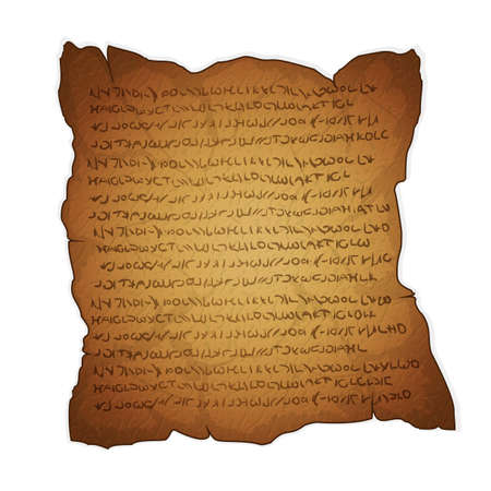 Vector illustration of ancient parchment with imitation of the textのイラスト素材
