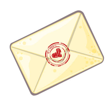 Vector illustration of letter in cartoon style as icon of mailのイラスト素材