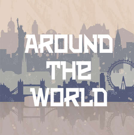 background about travel and citiesのイラスト素材