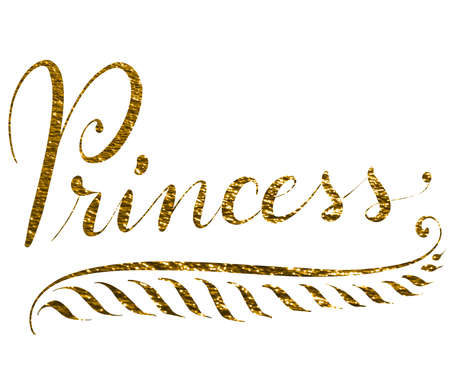 Hand lettered word princess isolated on white backgroundの写真素材
