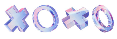 3D glass cross icon set, gradient crystal geometric figure kit, reflection gradient glossy circle....