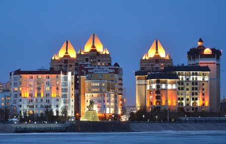 Astana. Kazakhstan. April 03. The buildings Astana, Kazakhstan on 3 April .のeditorial素材