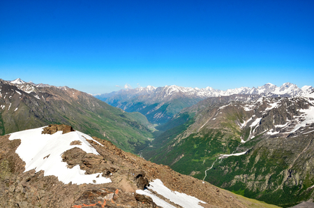 Mountain landscape. North Caucasian ridge, the district of the village of Terskol.の写真素材