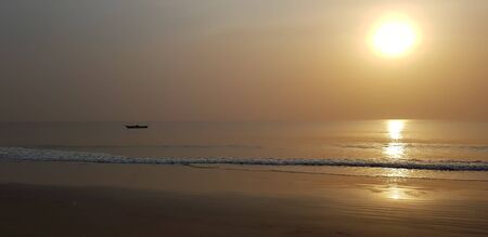 sunrise and atlantic ocean in Africaの写真素材