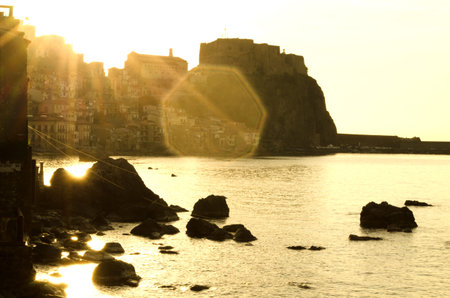 SUNSET OF CHIANALEA, SCILLA (REGGIO CAL)の写真素材
