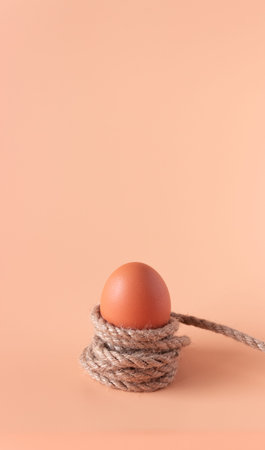 Chicken egg on a tightrope. Abstraction